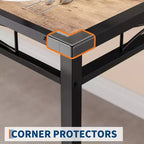 Ensemble de table à manger pour 4 personnes avec 4 chaises rembourrées, ensemble de table de cuisine en bois de 5 pièces avec protection d’angle pour cuisine, appartement ou petit espace