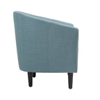 Ensemble de 2 fauteuils club modernes en lin, style tonneau