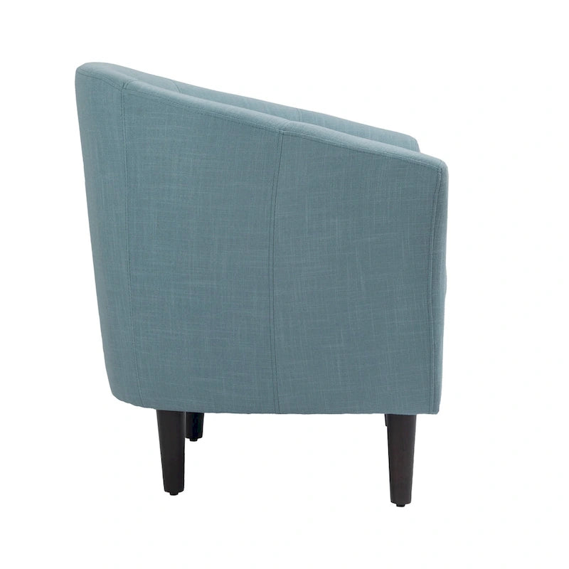 Ensemble de 2 fauteuils club modernes en lin, style tonneau