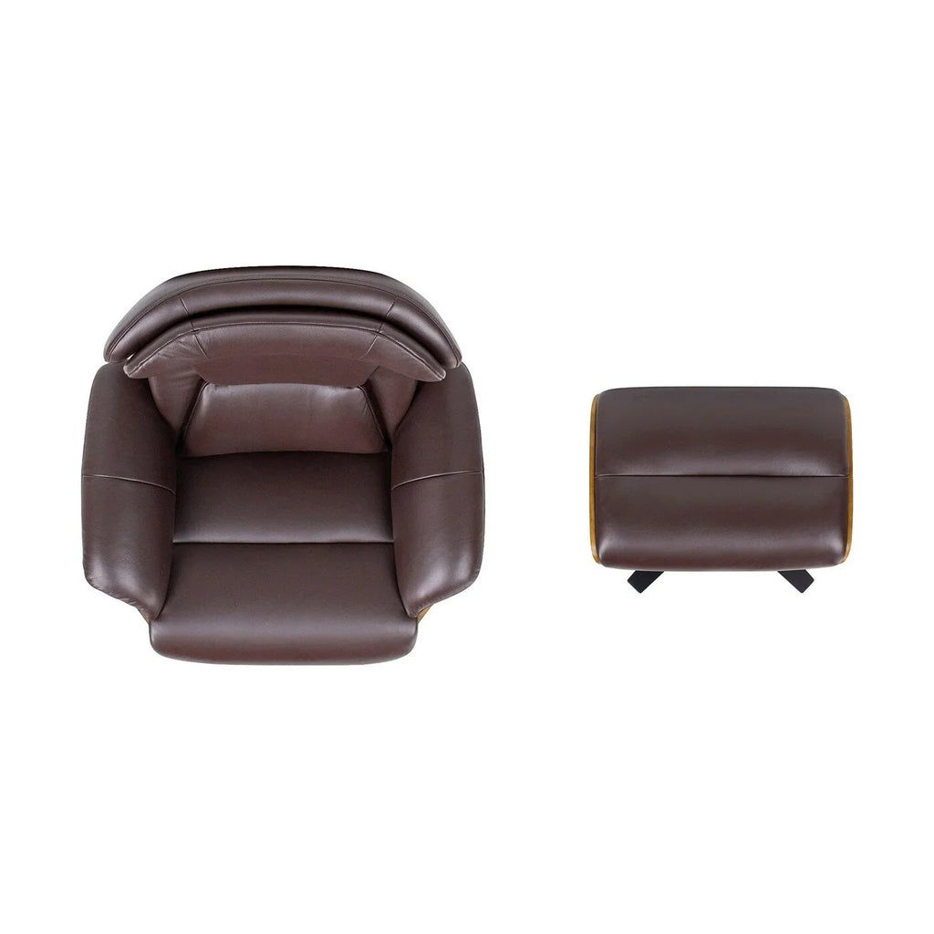 Jovan 31,5 Zoll Relaxsessel aus echtem Leder mit Hocker