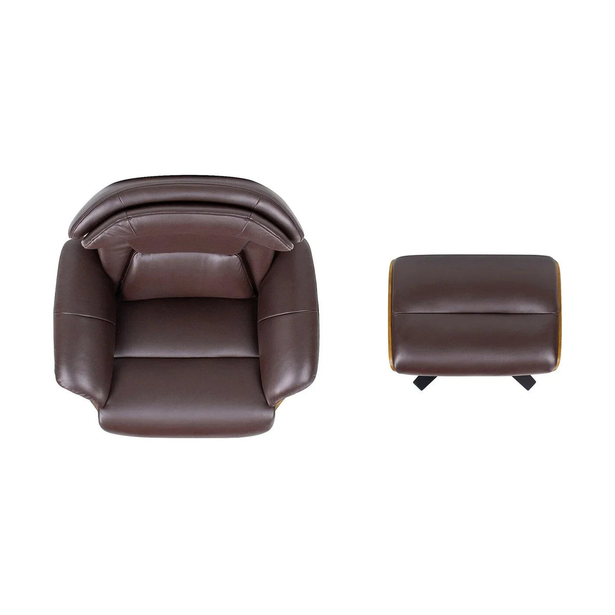 Jovan 31,5 Zoll Relaxsessel aus echtem Leder mit Hocker