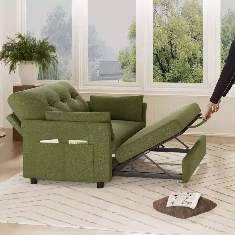 Dyonery 3-in-1-Schlafsofa, ausziehbares Schlafsofa mit Seitentasche und verstellbarer Rückenlehne, werkzeuglose Montage, klappbares Loveseat