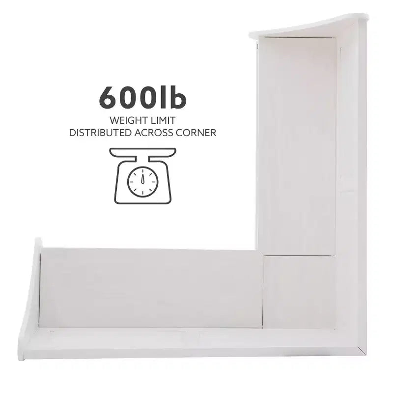Tobin Traditional Solid Wood Backless Storage Corner Nook Breakfast Bench Cushion White - Linon
