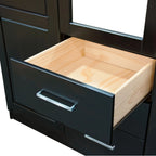 Palace Imports Cosmo kledingkast met 3 deuren, 100% massief hout, met deuren van massief hout of spiegelglas