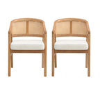 Christopher Knight Home – Chaise de salle à manger rembourrée en cannage (lot de 2)