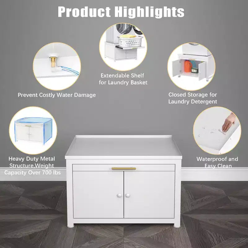 Black / White Heavy-Duty Metal Washer & Dryer Pedestal Stand ?C Single Unit, Anti-Vibration