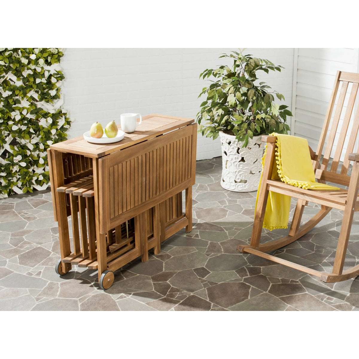 SAFAVIEH Brandy 5-teiliges Outdoor-Esszimmerset – 43 B x 35 T x 29 H