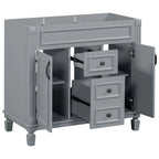 Meuble-lavabo moderne de salle de bains de 36 po avec vasque sur plan, armoire à miroir, 2 portes et 2 tiroirs