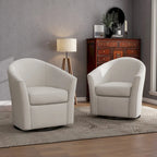 Ensemble de 2 fauteuils tonneau pivotants modernes rembourrés, fauteuils d’appoint pour salon