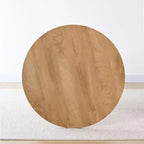 Table à manger ronde moderne sur piédestal avec finition effet grain de bois, petite table de cuisine et table basse pour appartement, salle à manger et espace de vie – Panipeachy
