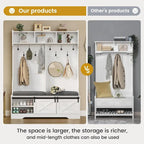 Hall Tree With Bench And Shoe Storage Coat Rack Barn Door