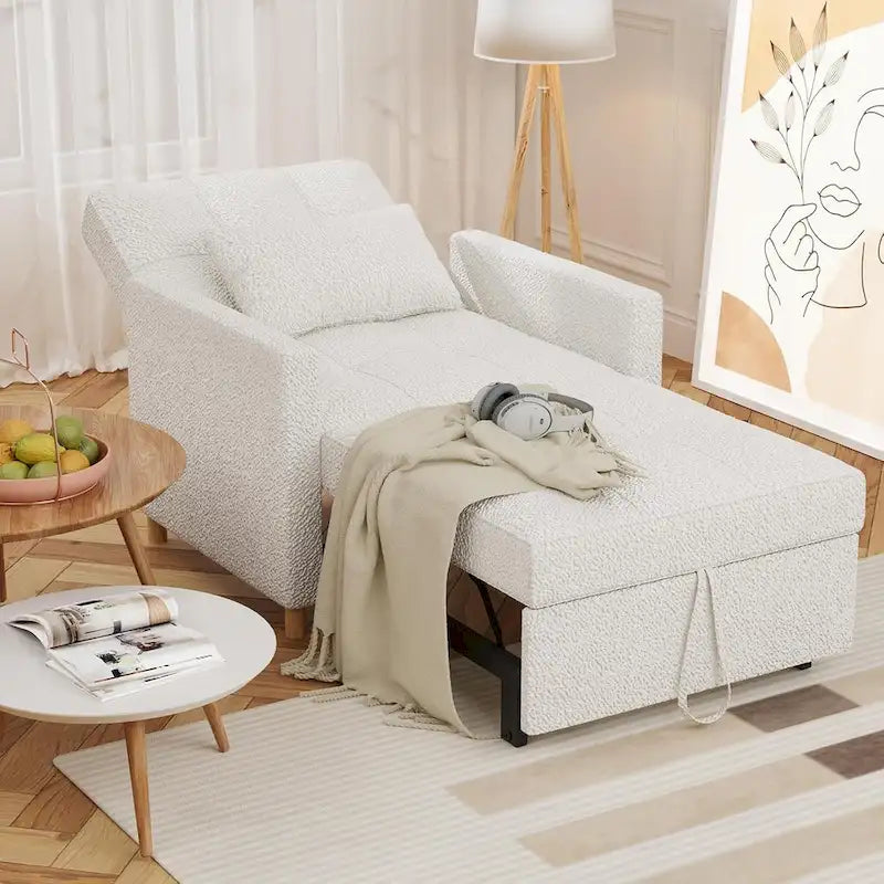 AECOJOY 3-in-1-Schlafsofa-Sessel mit Kissen und verstellbarer Rückenlehne