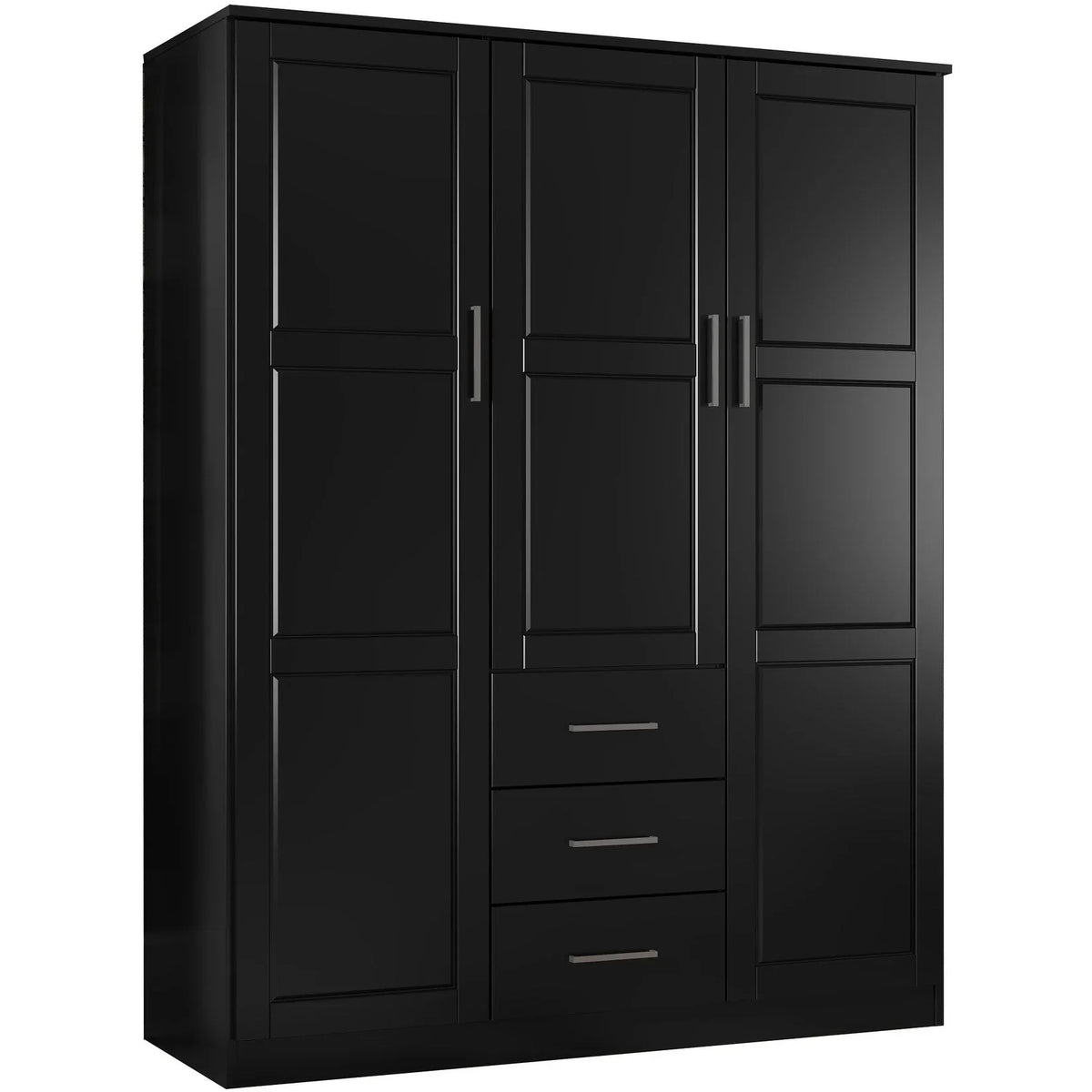 Palace Imports Cosmo kledingkast met 3 deuren, 100% massief hout, met deuren van massief hout of spiegelglas