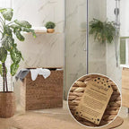Panier à linge Casafield à 2 compartiments avec couvercle et sacs doublures amovibles, trieur de linge tressé en jacinthe d’eau pour vêtements