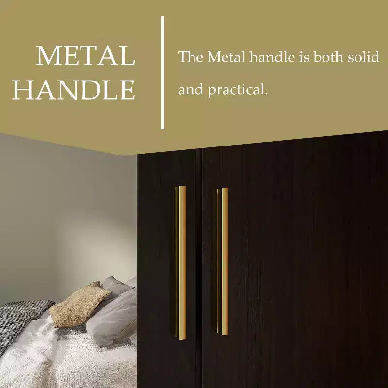 Armoire Hitow avec 2 grands tiroirs, espace central pour vêtements suspendus et miroir, style minimaliste