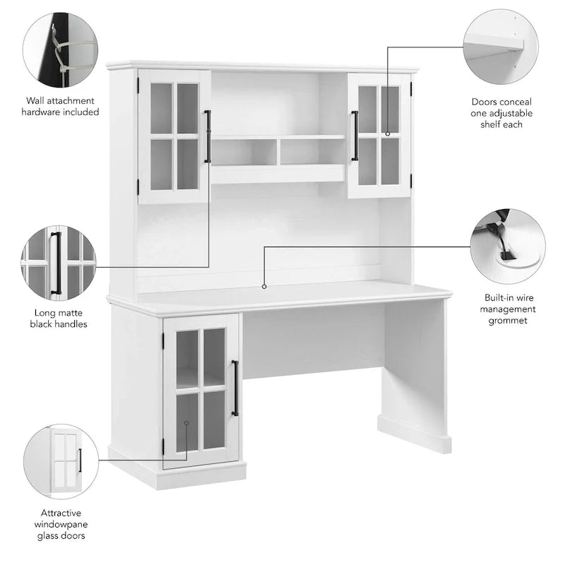 Westbrook 60W Computerschreibtisch mit Aufsatz von Bush Furniture