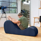 Avana elegante chaise longue voor yoga - Gemaakt in de VS - Ideaal voor stretchen, ontspanning, sporten en meer, 60D x 18W x 26H inch, lichtgrijs