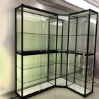 Contemporary Rectangular Black Glass Curio Cabinet