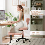 Pinmoco ergonomischer Bürostuhl mit gekreuzter Sitzfläche, höhenverstellbarer Meditationsstuhl, um 360° drehbar, Lordosenstütze, Arbeits- und Bürostuhl, ADHD-Stuhl