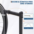 Freistehender Fahrradständer für 5 Fahrräder mit einer hohen Tragfähigkeit von 300 lb, robuster Organizer für die sichere und stabile Aufbewahrung von Fahrrädern in Vorgärten und Hinterhöfen