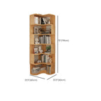 Boekenkast van hout met natuurlijke afwerking, L-vormig, verticaal en met open achterzijde
