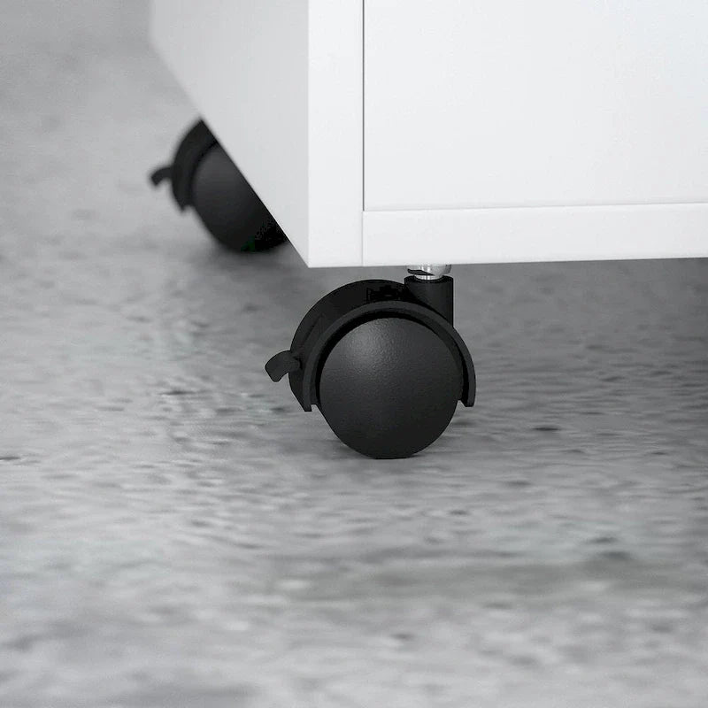 Echo L-förmiger Schreibtisch mit Aufsatz und Schubladen