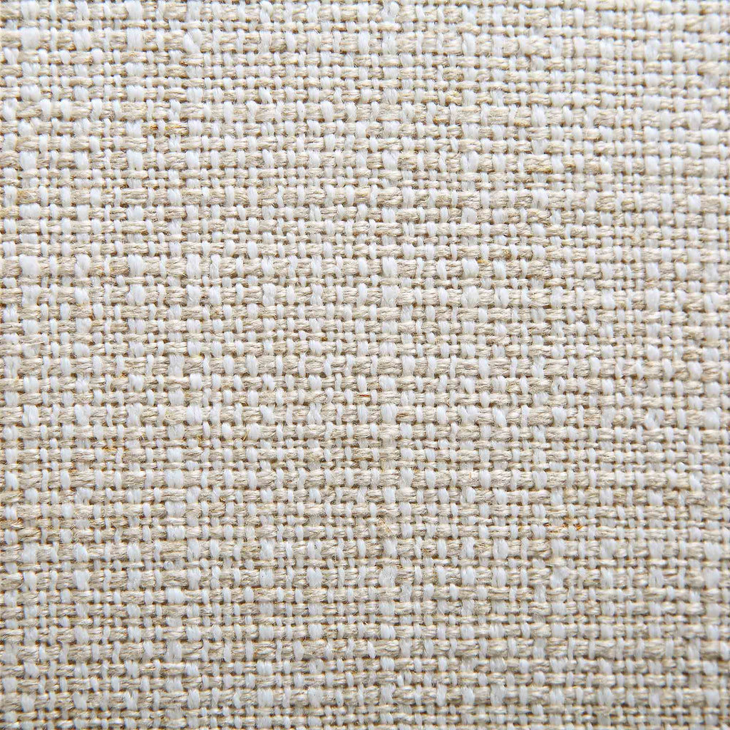 Gebogen 3-zitsbank met balvormige kussens, beige linnenmix