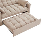 Loveseat-Schlafsofa 4-in-1 mit Armlehnen und Aufbewahrungstaschen, multifunktionales getuftetes Ausziehsofa mit verstellbarer Rückenlehne