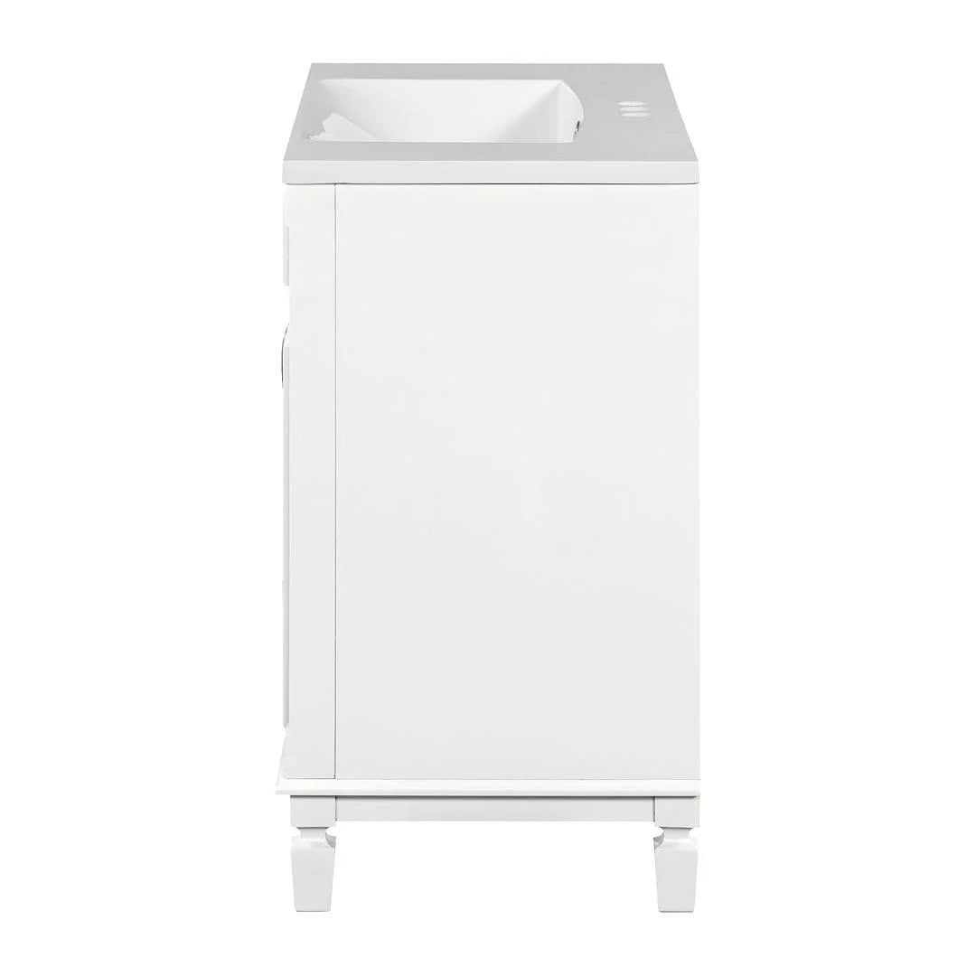 Meuble-lavabo moderne de salle de bains de 36 po avec vasque sur plan, armoire à miroir, 2 portes et 2 tiroirs