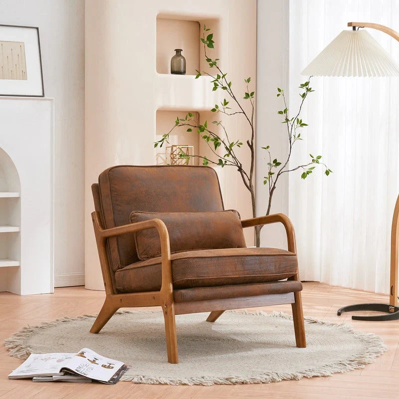 Moderner gepolsterter Akzentstuhl im Mid-Century-Stil