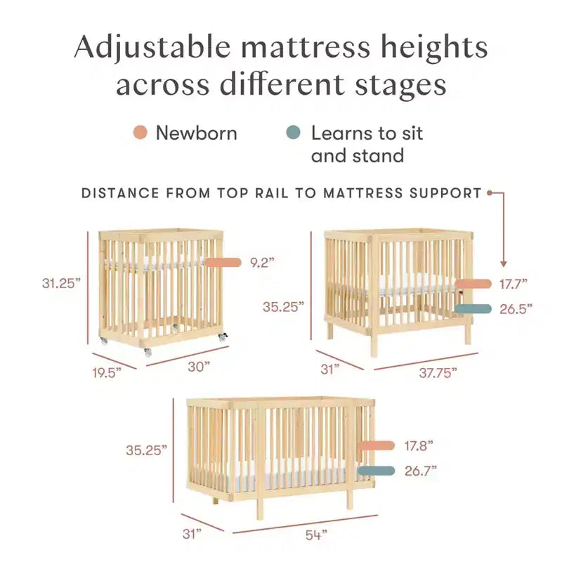 Lit bébé convertible Babyletto Pogo 8-en-1 avec kits de conversion pour toutes les étapes