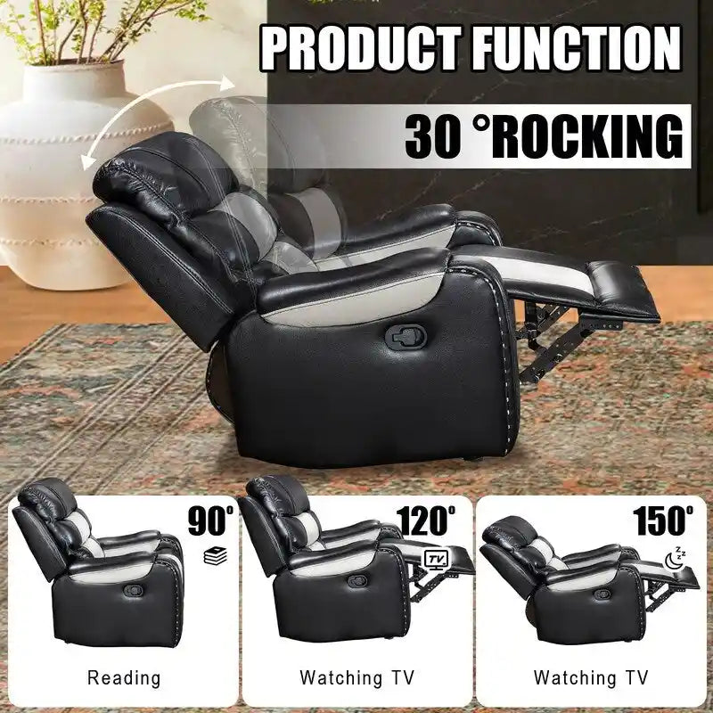 Ruime relaxfauteuil van kunstleer in Amerikaans design voor de woonkamer