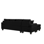 Ecksofa für das Wohnzimmer mit L-förmiger Chaiselongue und Getränkehalter