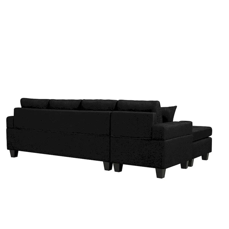 Ecksofa für das Wohnzimmer mit L-förmiger Chaiselongue und Getränkehalter