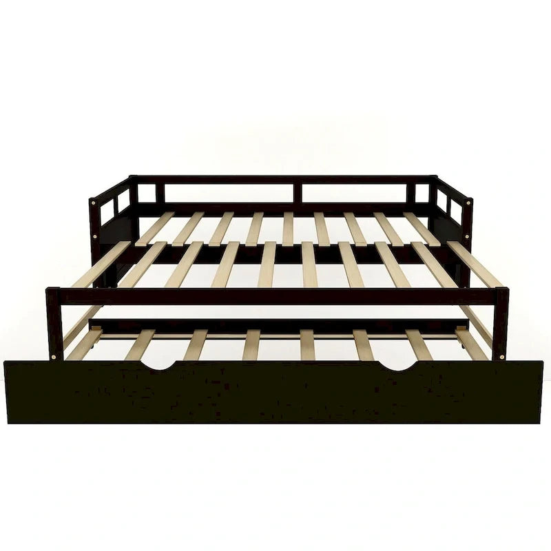 Ausziehbares Tagesbett mit Ausziehbett, hölzernes Tagesbett mit Ausziehbett
