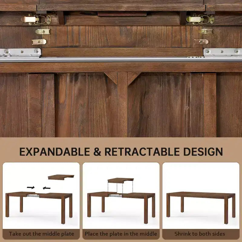 Ensemble de salle à manger moderne - table de 80 et 6 chaises rembourrées, structure en bois massif, capacité de la table de 400 lb, montage facile