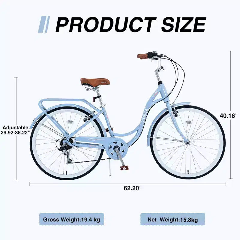 Zeus & Ruta damesfiets van 24 inch met 7 versnellingen en stalen frame