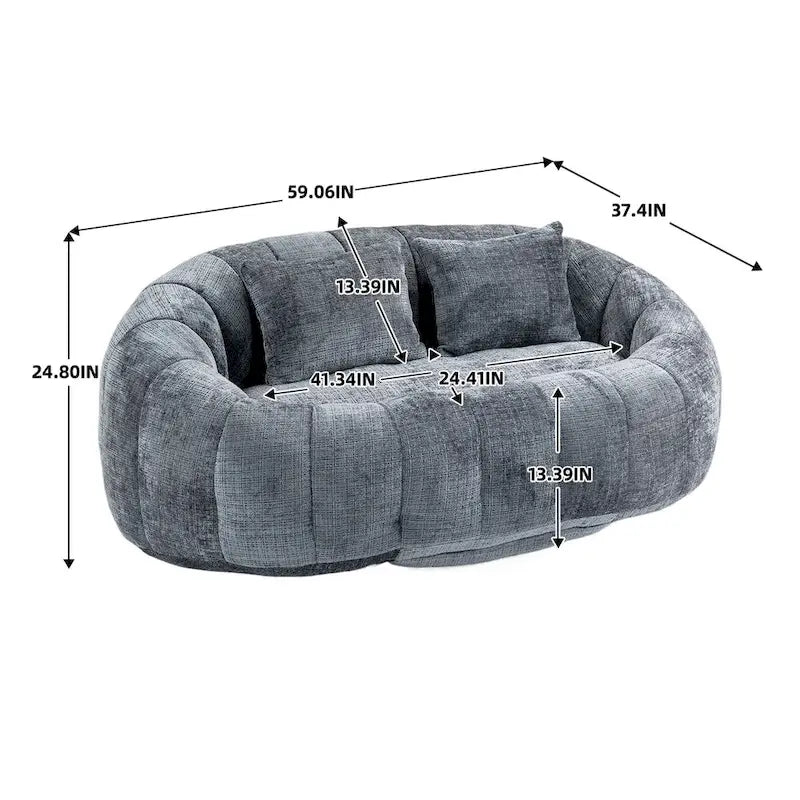 Fauteuil poire en chenille, canapé relaxant