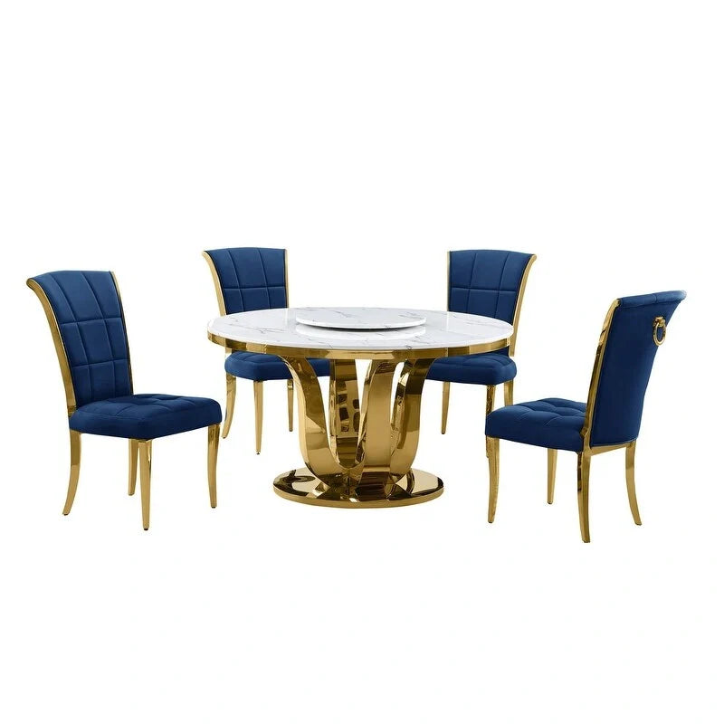 Best Quality Furniture D325-SC324-7 ronde eetkamerset met 5 delen