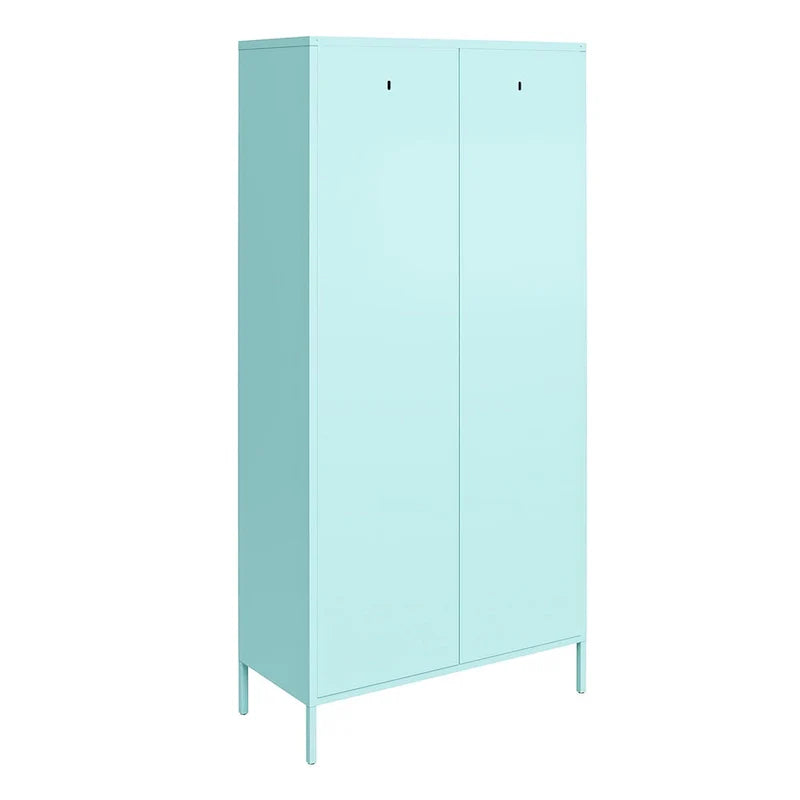 Casier de rangement haut en métal à 2 portes, orange/rose, pour 1 personne