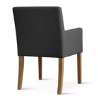 Set van 6 gestoffeerde eetkamerstoelen met armleuningen, moderne linnen fauteuils met houten poten, accentstoelen voor eetkamer en woonkamer - Panipeachy