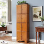 72-Inch Tall Storage Cabinet with 8 Doors and 4 Shelves for Living Room, Kitchen, or Office