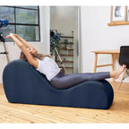 Avana elegante chaise longue voor yoga - Gemaakt in de VS - Ideaal voor stretchen, ontspanning, sporten en meer, 60D x 18W x 26H inch, lichtgrijs