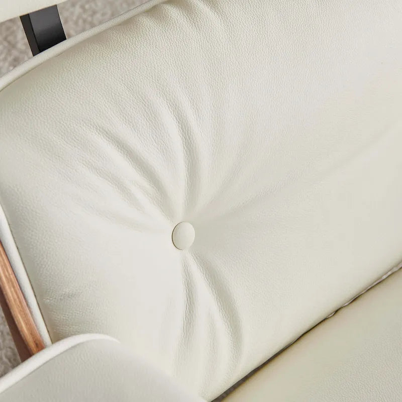 Leren loungefauteuil in mid-century-modern stijl, relaxfauteuil
