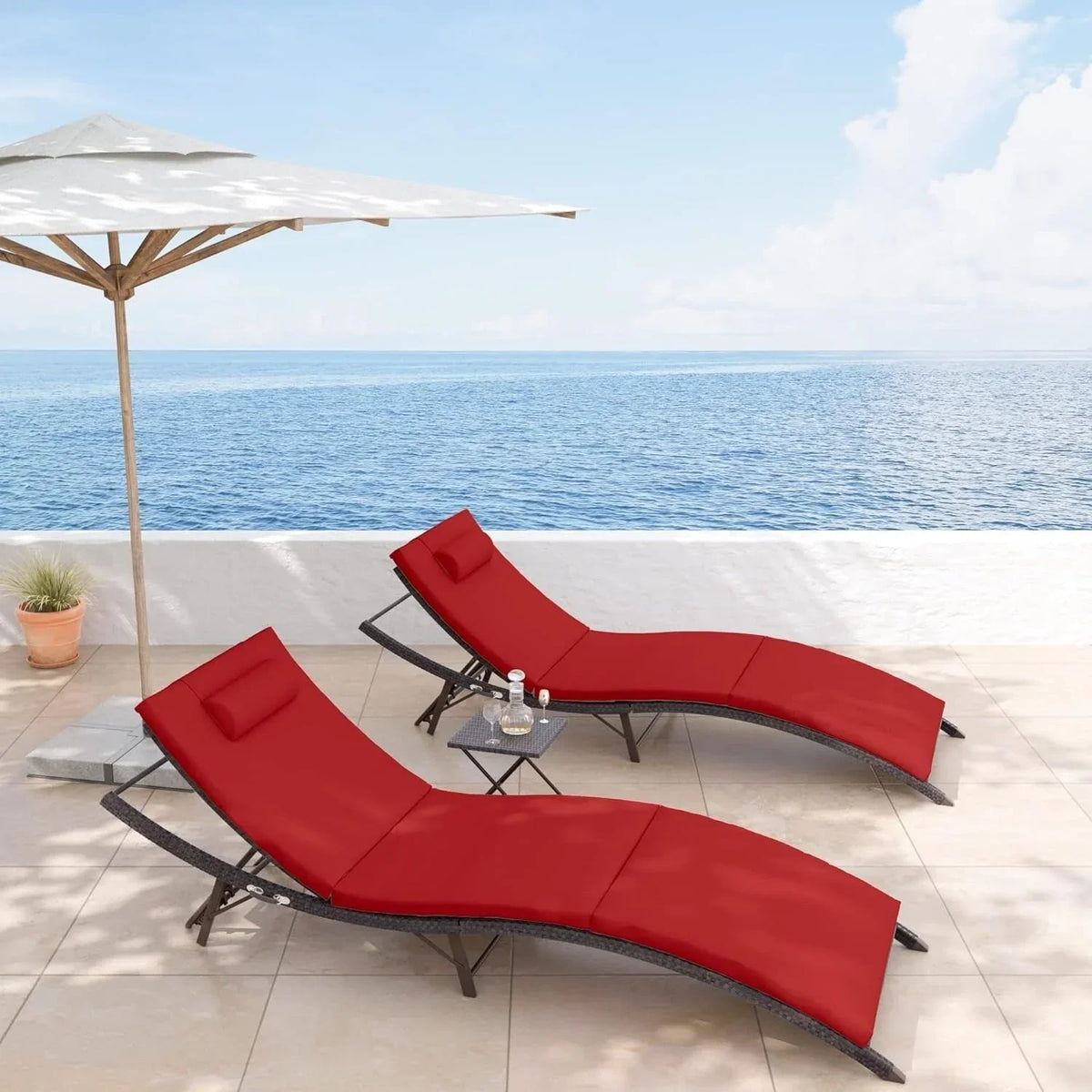 Kullavik 3-teiliges Outdoor-Loungesessel-Set