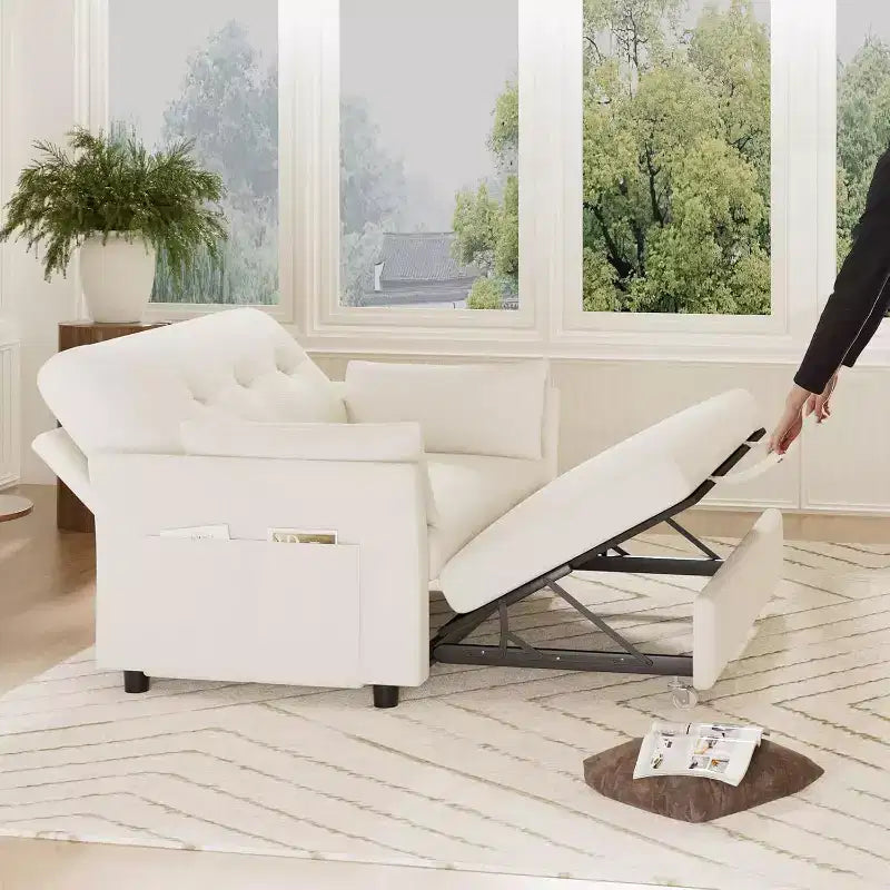 Dyonery 3-in-1-Schlafsofa, ausziehbares Schlafsofa mit Seitentasche und verstellbarer Rückenlehne, werkzeuglose Montage, klappbares Loveseat