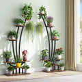 Support pour plantes d’intérieur, présentoir à fleurs à 6 niveaux pour la maison et le jardin – lot de 2