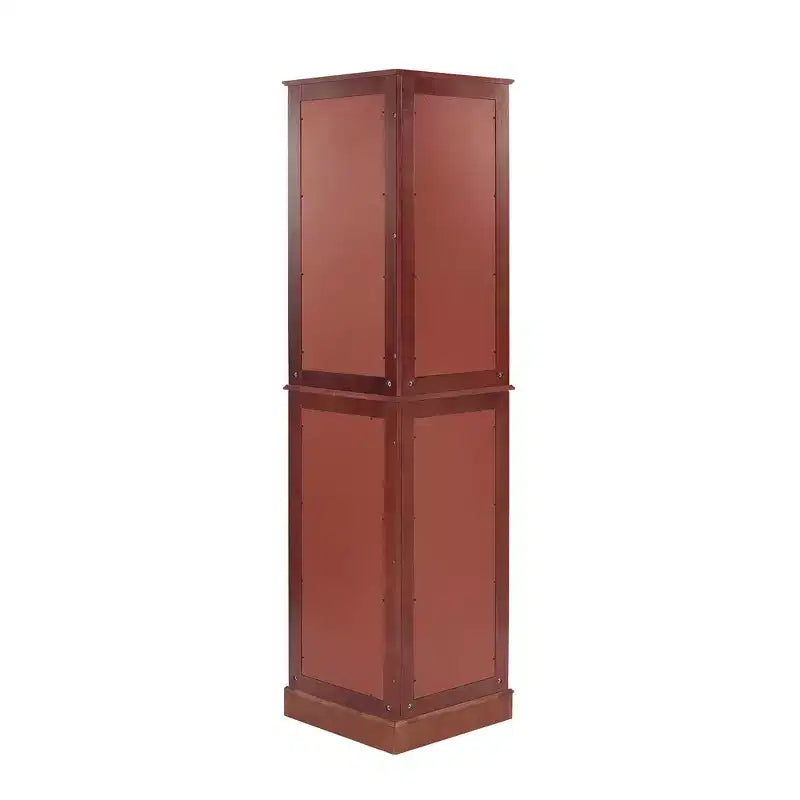 Vitrine d’angle, cerisier/noyer, vitrine à 4 portes en verre