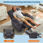 Manueller Relaxsessel, ergonomischer Relaxsessel aus atmungsaktivem Stoff mit Seitentaschen, Einzelsessel, geeignet für Wohnzimmer und Schlafzimmer