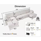 Dyonery Modular Corduroy Sectional Sofa with Washable Covers